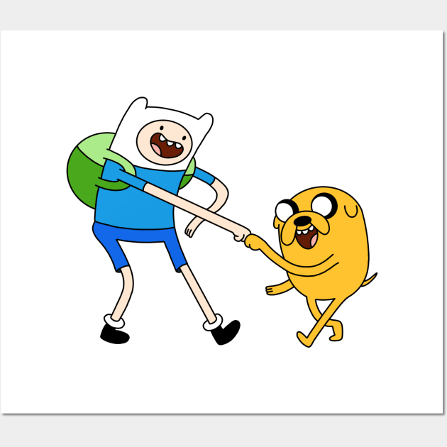 Finn and Jake fist bump Adventure Time Wall Art by maxtrology